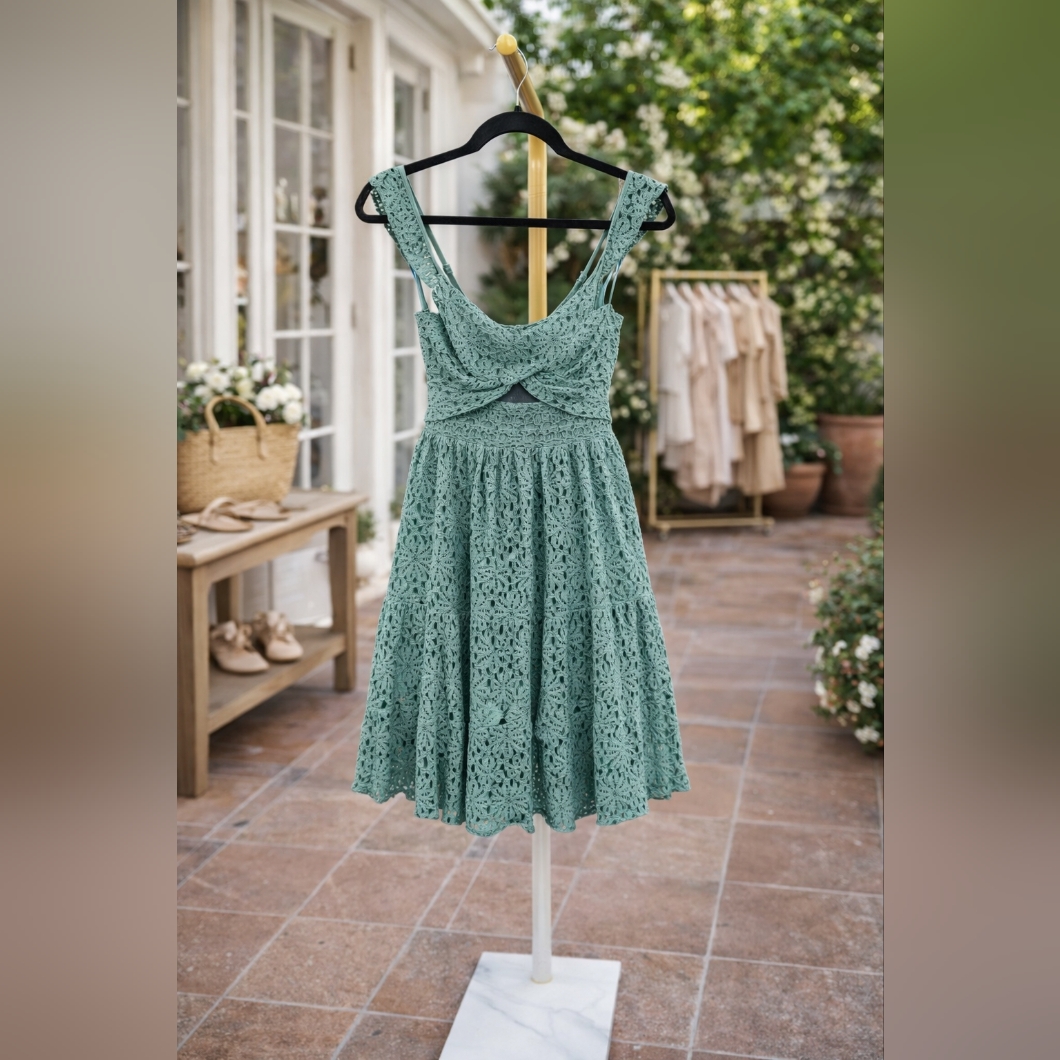 Nwt Altr'd State Elegant Green Lace Dress